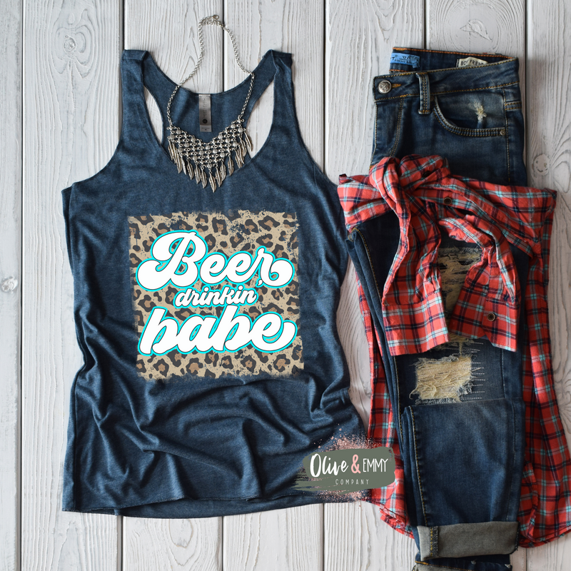 Leopard Beer Drinkin' Babe